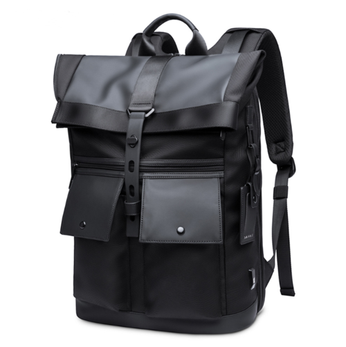 Black Oxford Cloth Men's Backpack