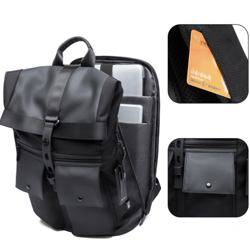 Black Oxford Cloth Men's Backpack